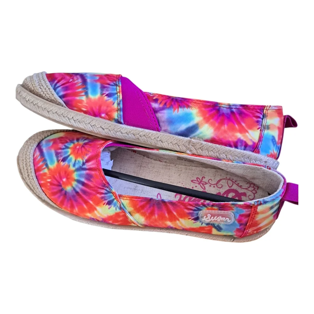 SUGAR Womens Multi Pink Bright Evermore Cap Toe Slip On Espadrille Shoes 7.5 M